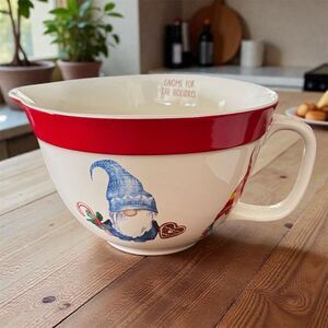 The Bake Shop "Gnome for the Holidays" Ceramic Batter Bowl Multicolor